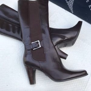 Anne Klein Dark Brown Leather Boots
